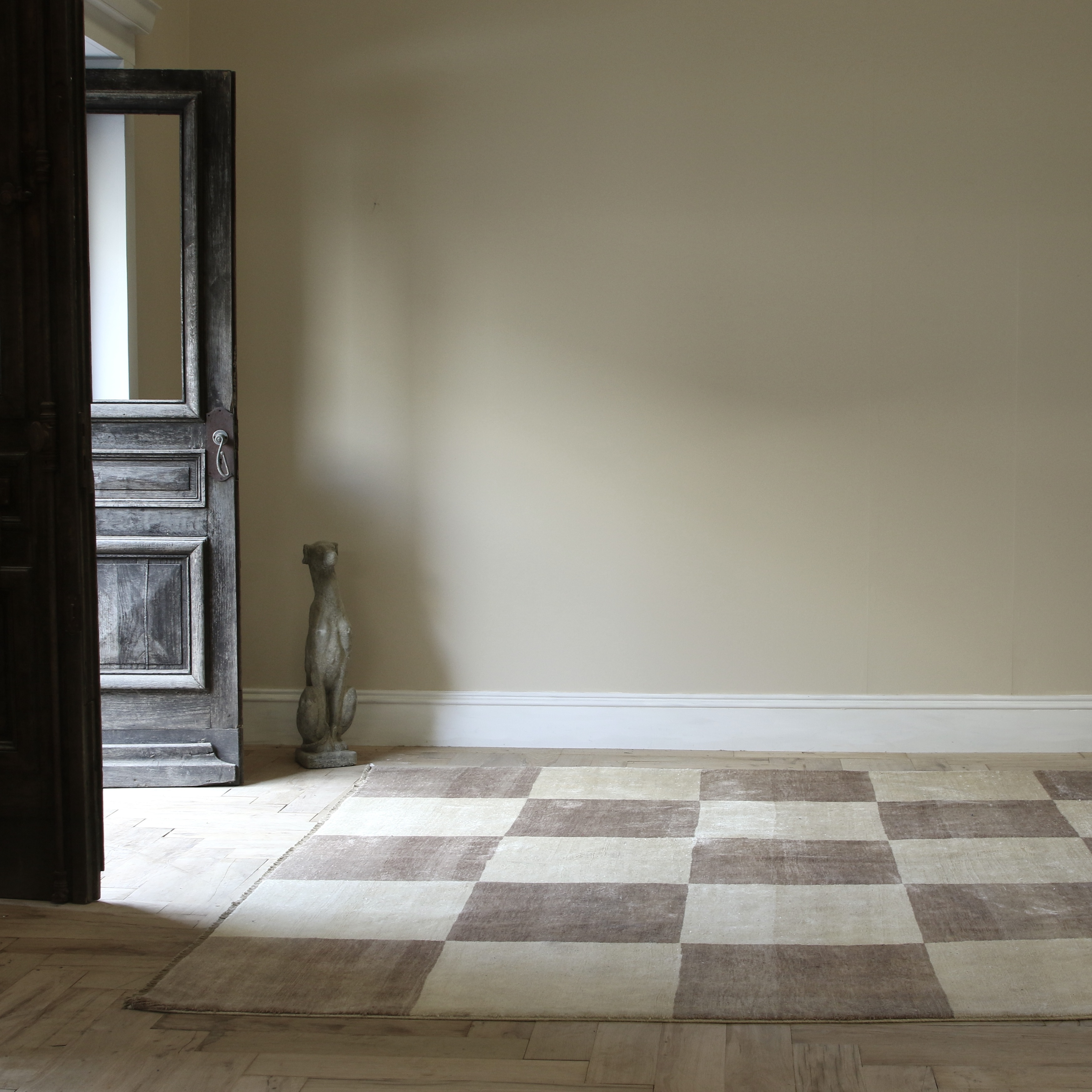 Hand Knotted Checkered Rug